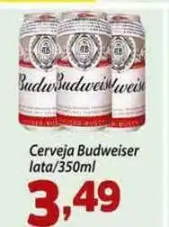Confiança Supermercados Cerveja Budweiser Lata 350ml oferta