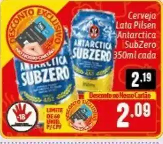 Cerveja Lata Pilsen Antarctica SubZero 350ml cada