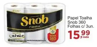 Papel Toalha Snob 360 Folhas c/ 3un.