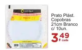 Prato Plást. Copobras 21cm Branco c/ 10un.