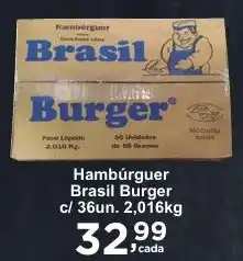 Rossi Supermercado Hambúrguer Brasil Burger c/ 36un. 2,016kg oferta