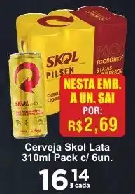 Rossi Supermercado Cerveja Skol Lata 310ml Pack c/ 6un. oferta