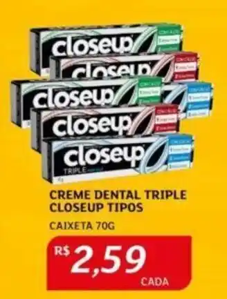 Assaí Atacadista CREME DENTAL TRIPLE CLOSEUP TIPOS CAIXETA 70G oferta