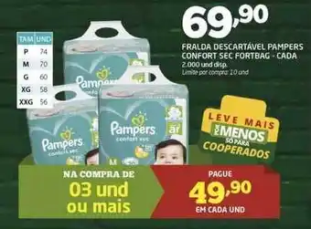 Cooper Fralda Descartável Pampers Confort Sec Fortbag oferta