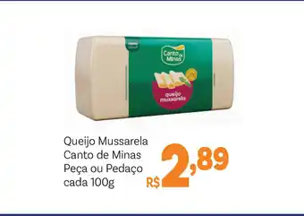 Queijo Mussarela Canto De Minas Peça Ou Pedaço Cada 100g