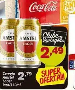 Confiança Supermercados Cerveja Amstel Lager Lata 350ml oferta
