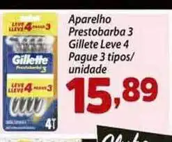 Confiança Supermercados Aparelho Prestobarba 3 Gillete Leve 4 Pague 3 Tipos oferta