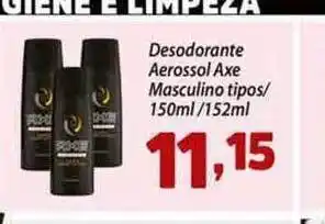 Confiança Supermercados Desodorante Aerossol Axe Masculino Tipos 150ml/152ml oferta