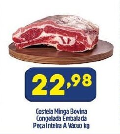 Costela Minga Bovina Congelada Embalada peca Inteira a vacuo 1kg
