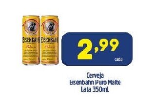 Arena Atacado Cerveja Eisenbahn Puro Malte lata 350ml oferta