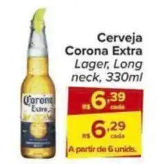 Carrefour Cerveja Corona Extra Lager, Long neck, 330ml oferta