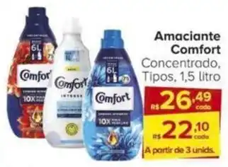 Carrefour Amaciante Comfort Concentrado, Tipos, 1,5 litro oferta