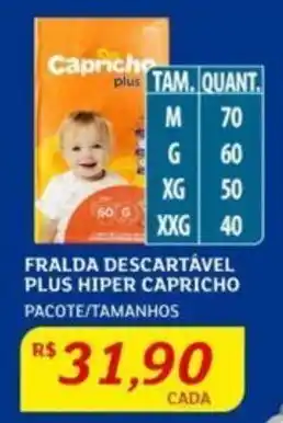 Assaí Atacadista FRALDA DESCARTÁVEL PLUS HIPER CAPRICHO PACOTE/TAMANHOS oferta