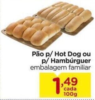 Carrefour Pao p/ Hot Dog ou p/ Hamburguer 100g oferta