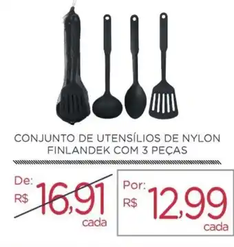 Extra Supermercado Conjunto de Utensilos de Nylon Finlandek com 3 Pecas oferta