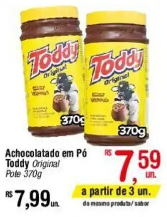 Fort Atacadista Achocolatado em Pó Toddy Original Pote 370g oferta