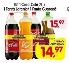 Cercadão Kit 1 Coca-Cola 2L + 1 Fanta Laranja/1 Fanta Guaraná oferta