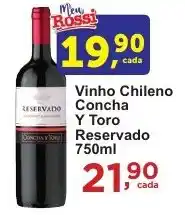 Rossi Supermercado Vinho Chileno Concha Y Toro Reservado 750ml oferta