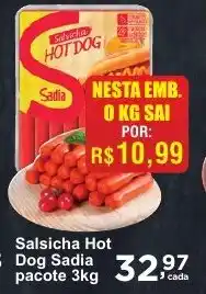 Rossi Supermercado Salsicha Hot Dog Sadia pacote 3kg oferta