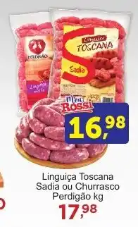 Rossi Supermercado Linguiça Toscana Sadia ou Churrasco Perdigão kg oferta