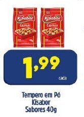 Arena Atacado Tempero em po Kisabor Sabores 40g oferta