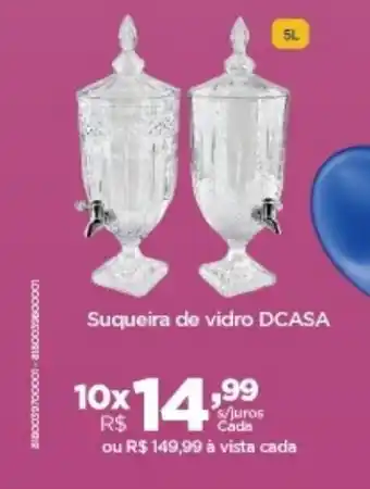 Suqueira de vidro DCASA