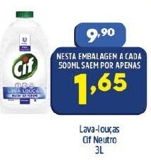 Arena Atacado Lava-Loucas Cif Neutro 3l oferta