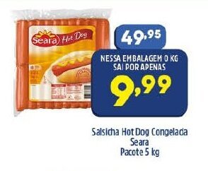 Arena Atacado Salsicha hot dog Congelada Seara pacote 5kg oferta