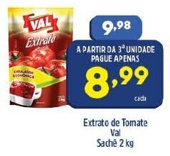 Arena Atacado Extrato de Tomate Val Sache 2kg oferta