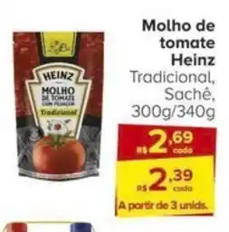 Carrefour Molho de tomate Heinz Tradicional, Sachê, 300g/340g oferta
