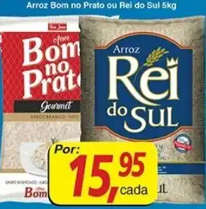 Supermercados Guanabara Arroz Bom no Prato ou Rei do Sul 5kg oferta