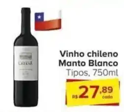 Carrefour Vinho chileno Manto Blanco Tipos, 750ml oferta