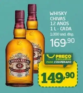 Cooper WHISKY CHIVAS 12 ANOS 1L-CADA 1.000 und, disp. oferta