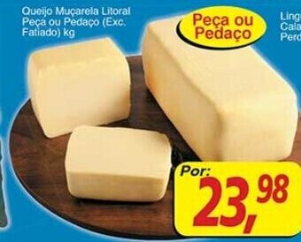 Supermercados Guanabara Queijo Mucarela Litoral peca pu pedaco 1kg oferta