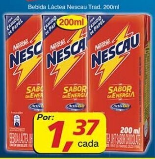 Supermercados Guanabara Bebida Lactea Nescau Trad. 200ml oferta