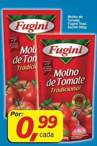 Supermercados Guanabara Molho de Tomate Fugini Trad. sachet 300g oferta