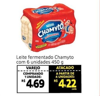 Extra Supermercado Leite Fermentado Chamyto com 6 unidades 450g oferta