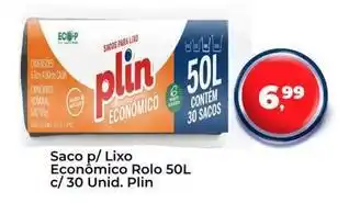 Plin - saco p/lixo econômico rolo
