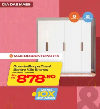 Casa e Vídeo Guarda-Roupa Casal Bartira Ville Branco oferta