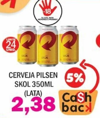 Supermercados Mendonça Cerveja Pilsen Skol Lata 350ml oferta