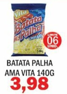 Supermercados Mendonça Batata Palha Ama Vita 140g oferta