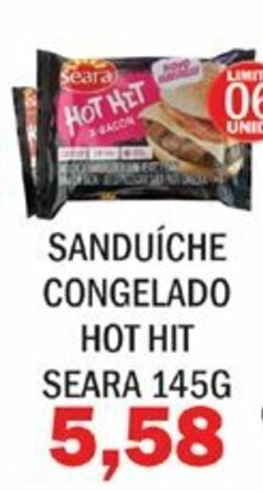 Supermercados Mendonça Sanduiche congelado Hot Hit Seara 145g oferta