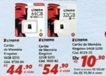 Cartao de Memoria Kingston 16GB SD10