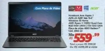 Lojas Becker Notebook Acer Aspire 3 15.6" oferta