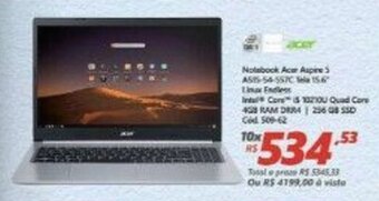 Lojas Becker Notebook Acer Aspire 5 15.6" Linux Endless Intel Core i5 oferta