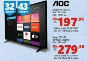 Lojas Becker Smart TV Led 32" AOC oferta
