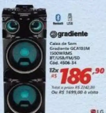Lojas Becker Caixa de Som Gradiente oferta