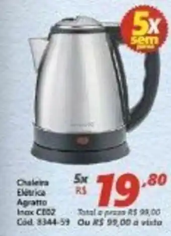 Chaleira Eletrica Agratto Inox