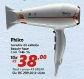 Lojas Becker Secador de Cabelos Beauty Philco oferta