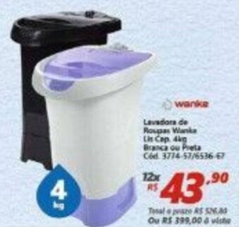 Lojas Becker Lavadora de Roupas Wanke 4kg oferta
